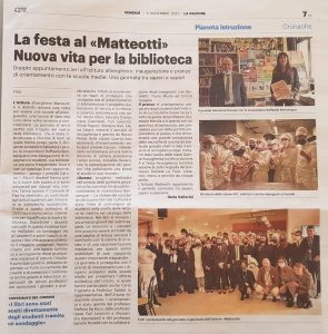 La Nazione: La festa al Matteotti, nuova vita per la biblioteca